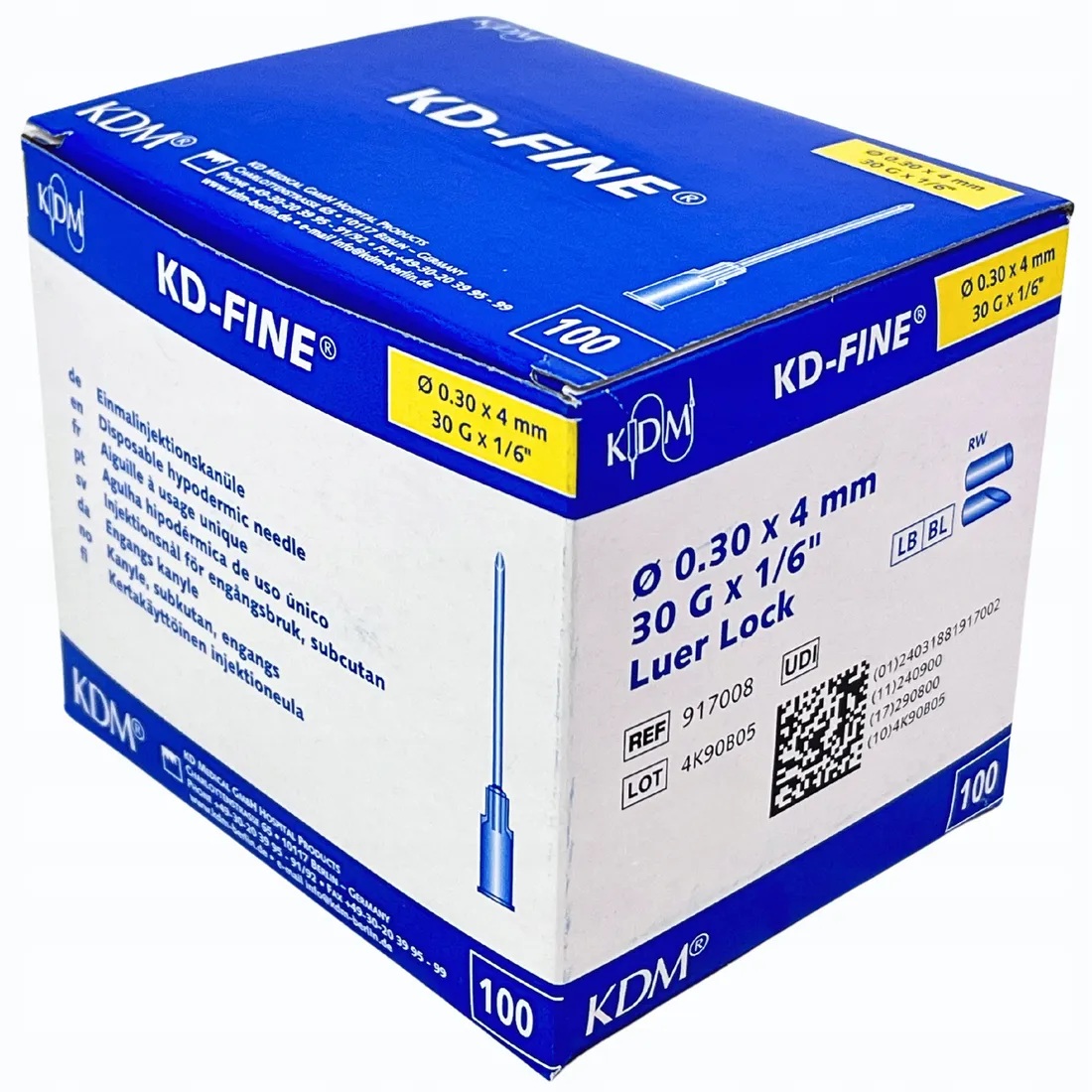 Igły j.u. 0,30*4 100szt KD-FINE DO MEZOTERAPII